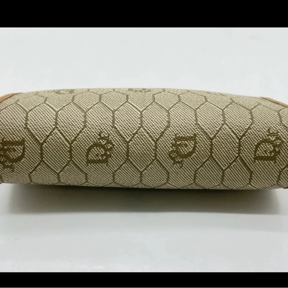 Christian Dior Honeycomb Beige PVC Mini Purse Coin Case